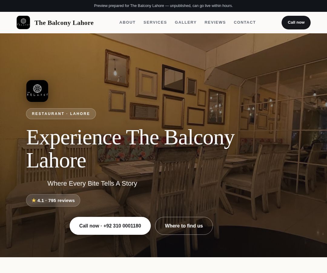 The Balcony Lahore
