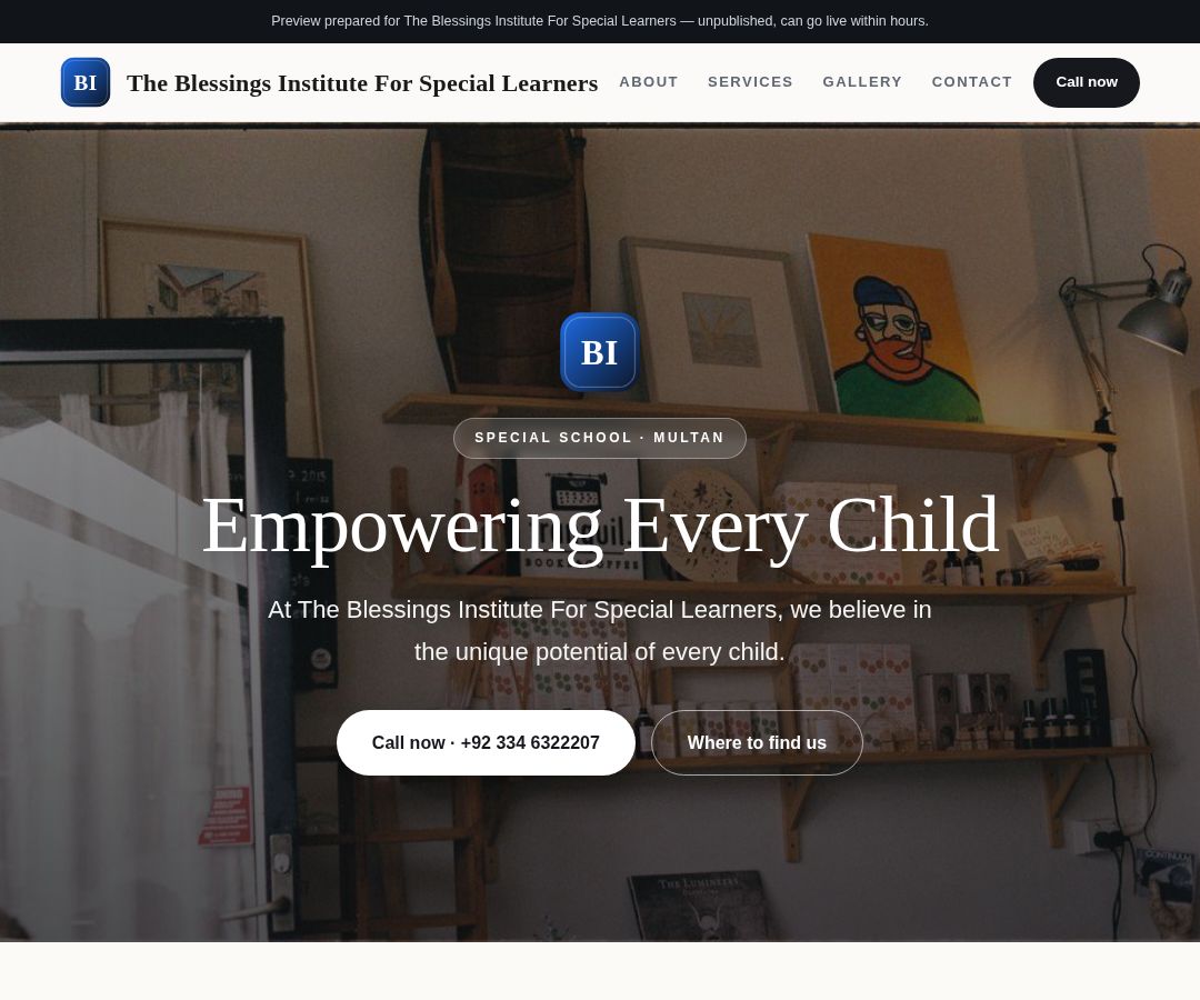 The Blessings Institute For Special Learners