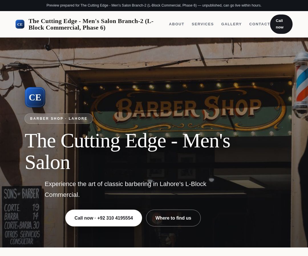 The Cutting Edge - Men's Salon Branch-2 (L-Block Commercial, Phase 6)