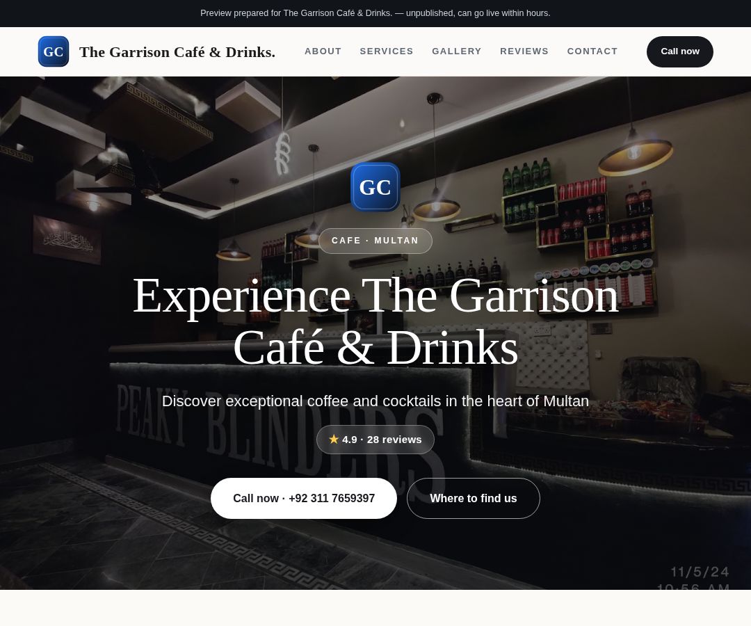 The Garrison Café & Drinks.