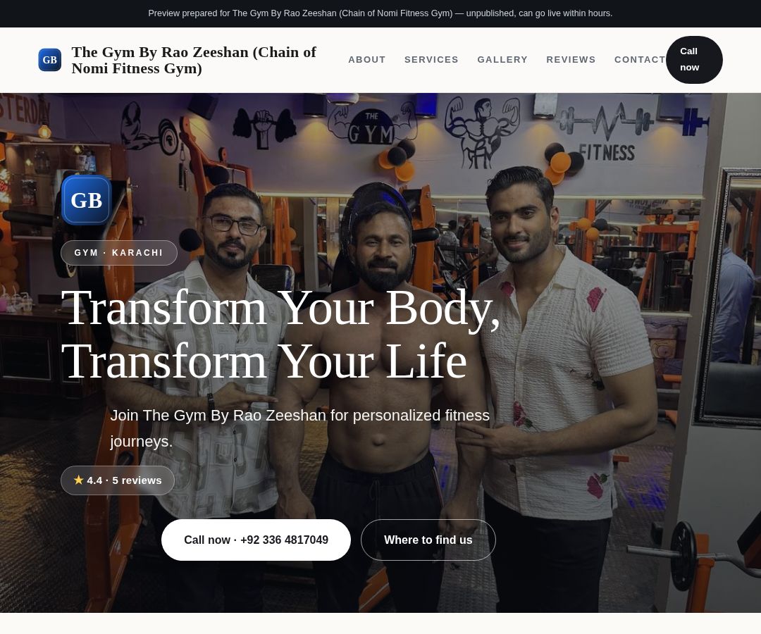 The Gym By Rao Zeeshan (Chain of Nomi Fitness Gym)