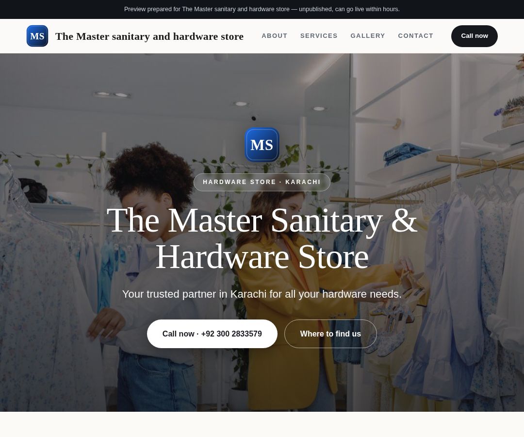 The Master sanitary and hardware store
