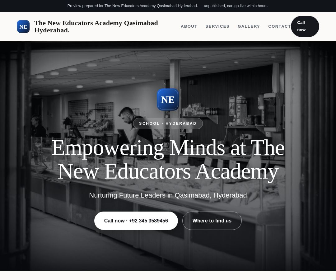 The New Educators Academy Qasimabad Hyderabad.