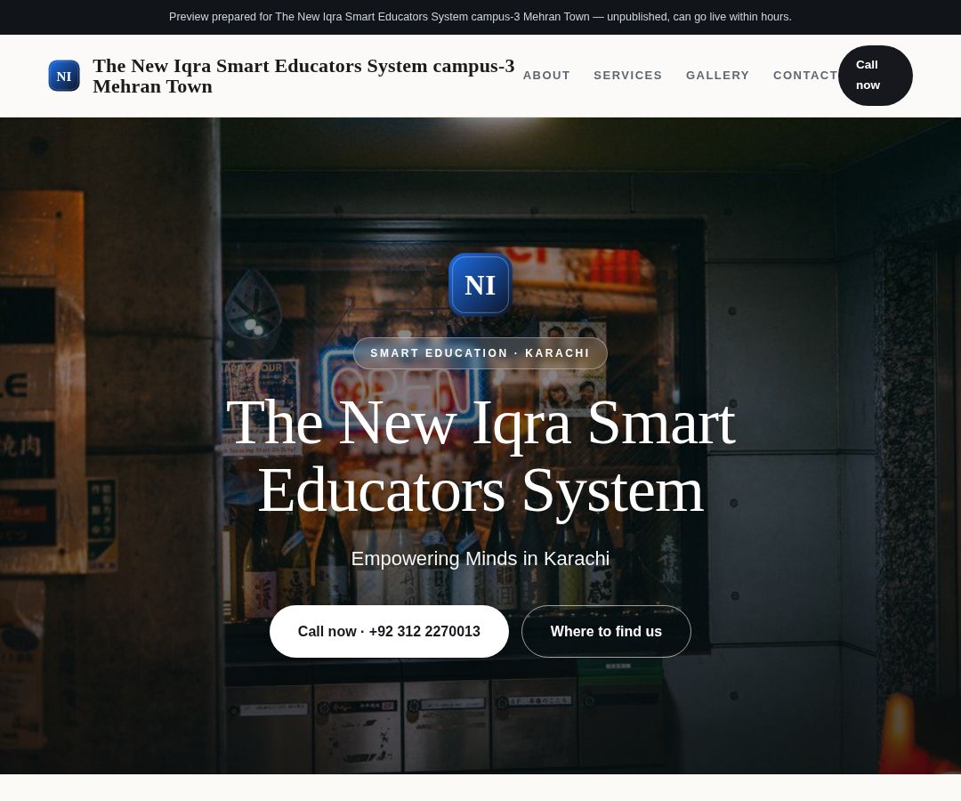The New Iqra Smart Educators System campus-3 Mehran Town
