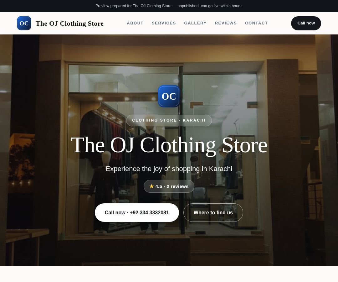 The OJ Clothing Store
