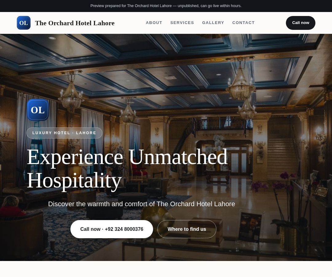 The Orchard Hotel Lahore