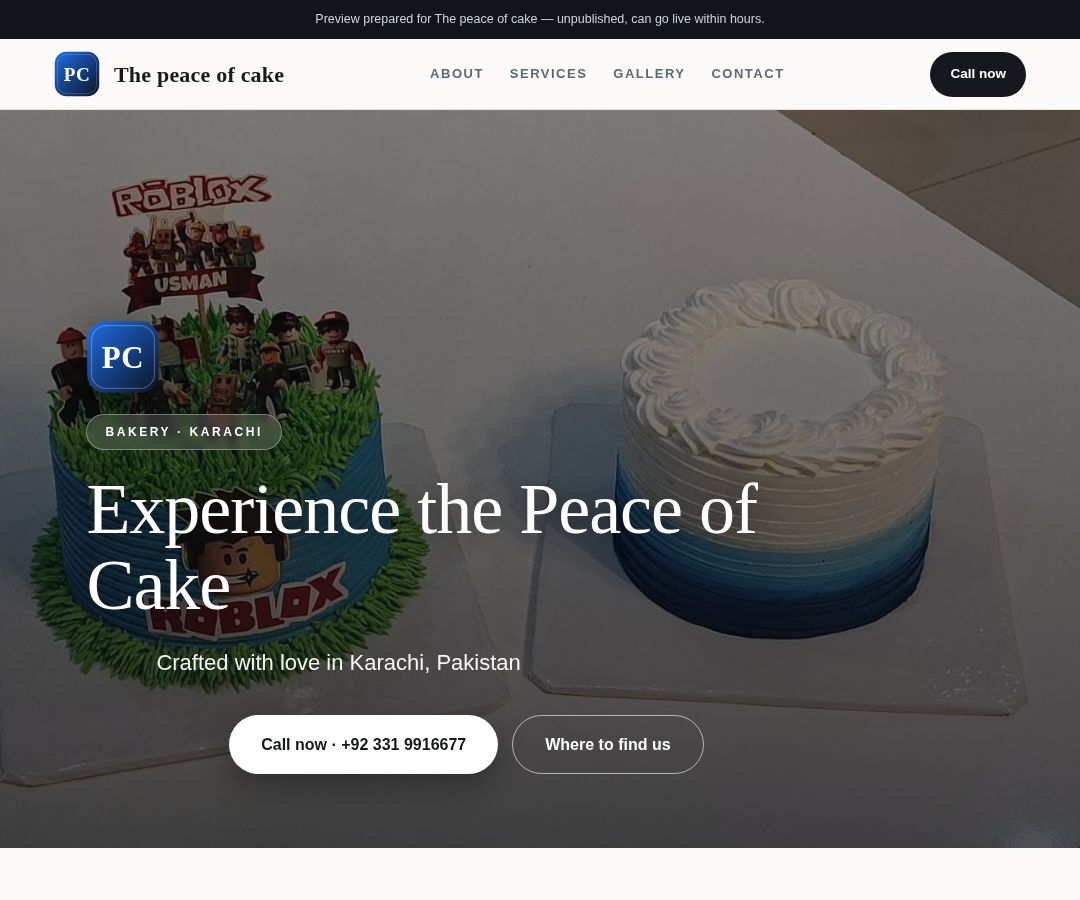 The peace of cake