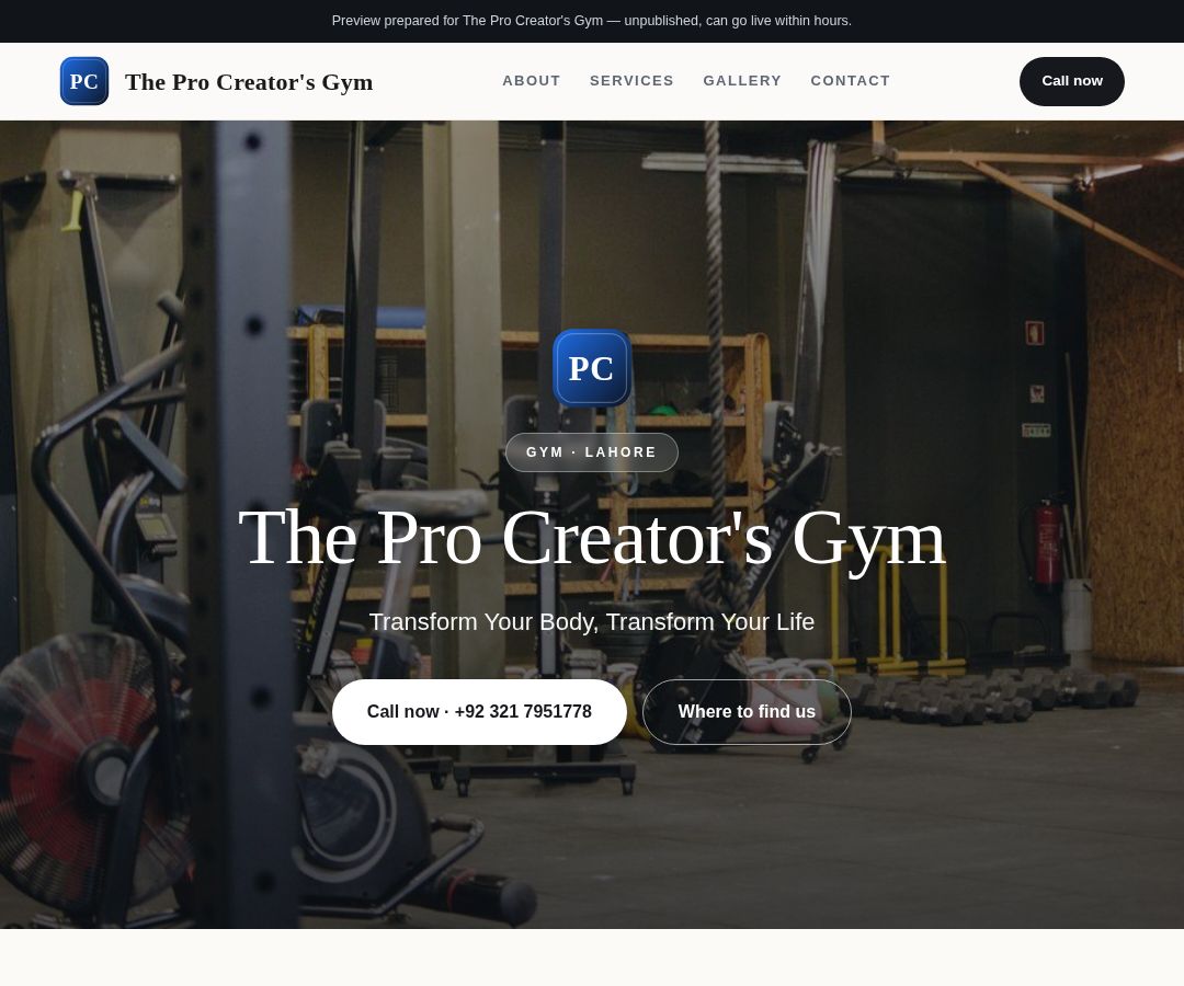 The Pro Creator's Gym
