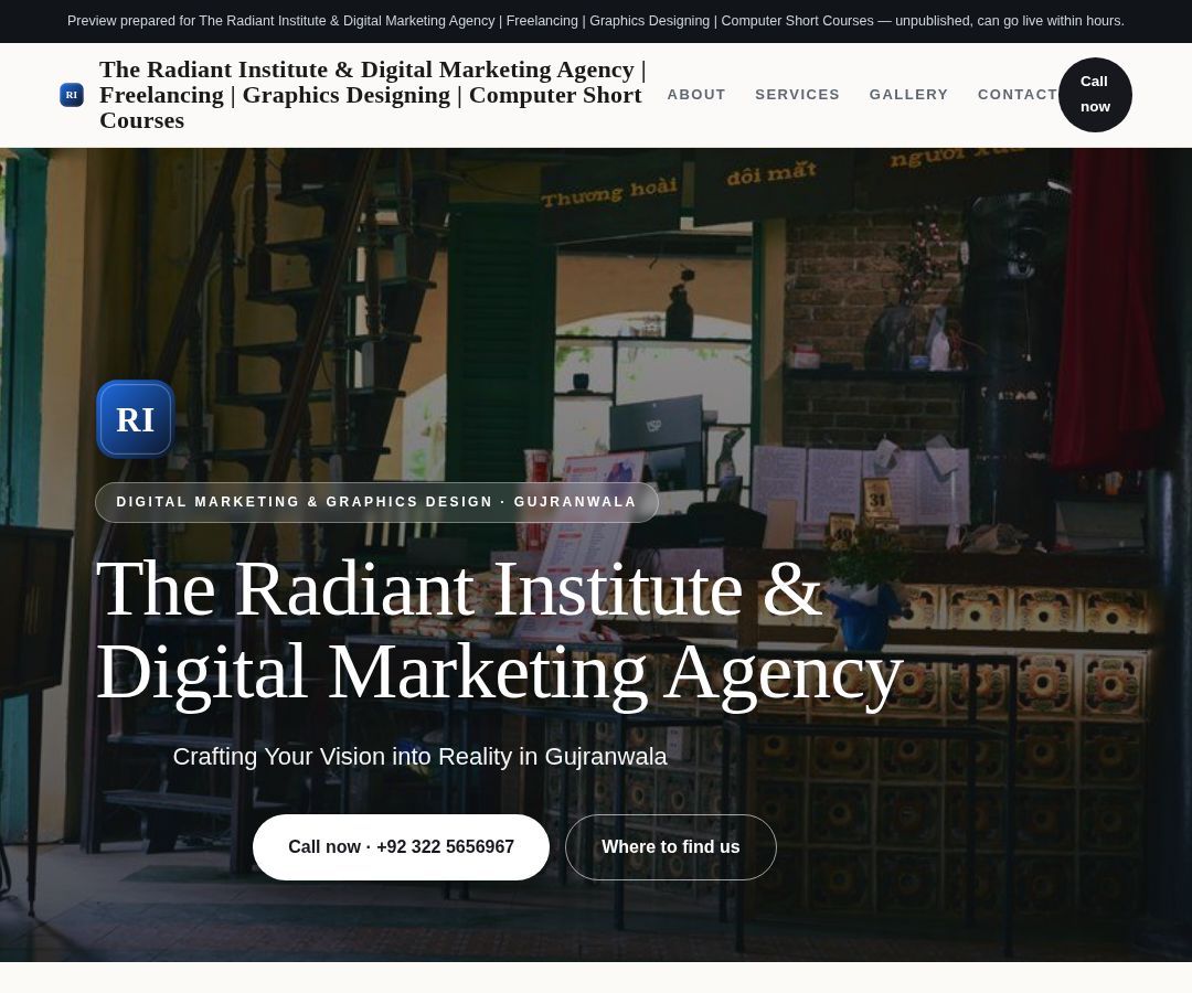 The Radiant Institute & Digital Marketing Agency | Freelancing | Graphics Designing | Computer Short Courses