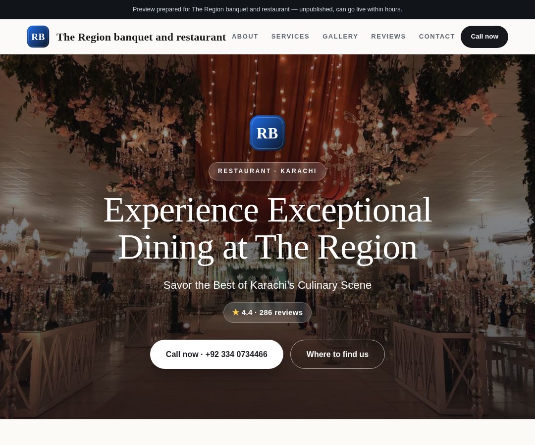 The Region banquet and restaurant