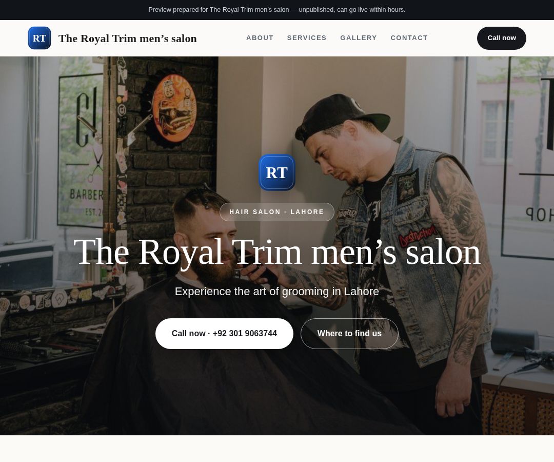 The Royal Trim men’s salon
