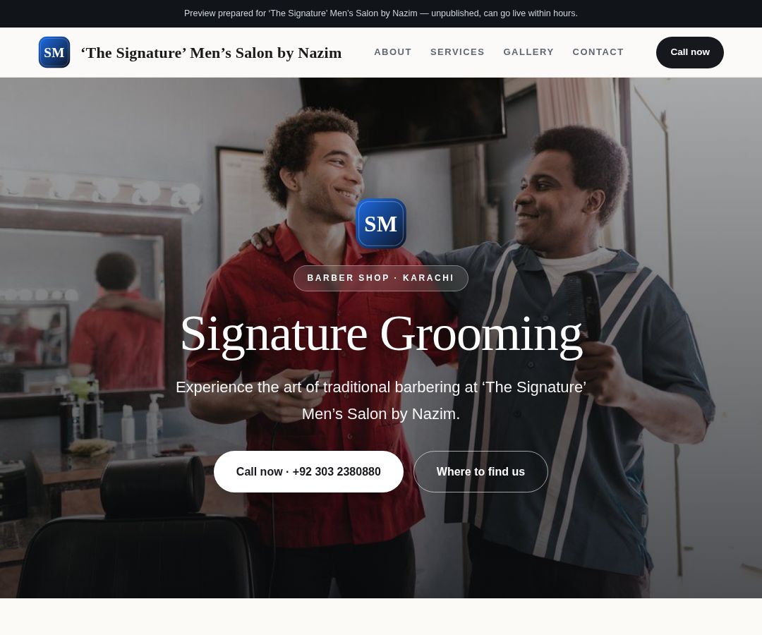 ‘The Signature’ Men’s Salon by Nazim