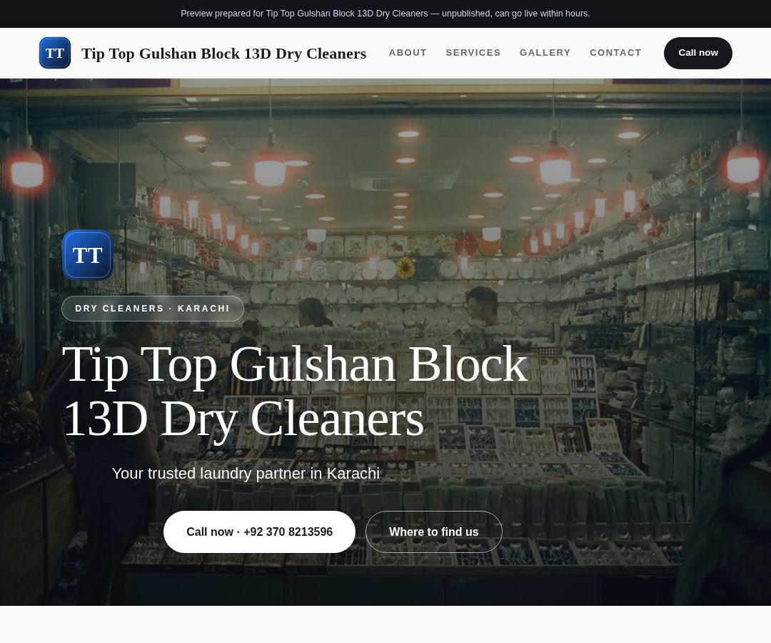 Tip Top Gulshan Block 13D Dry Cleaners