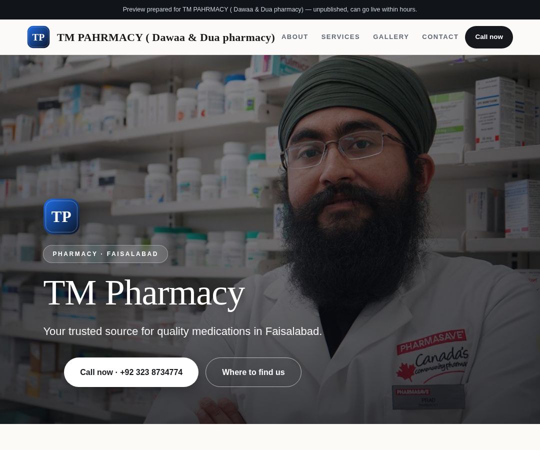 TM PAHRMACY ( Dawaa & Dua pharmacy)