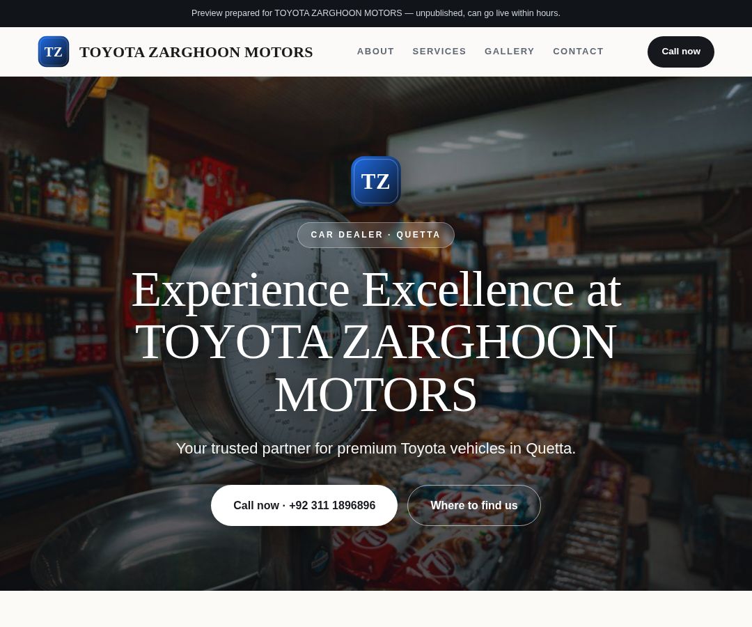 TOYOTA ZARGHOON MOTORS