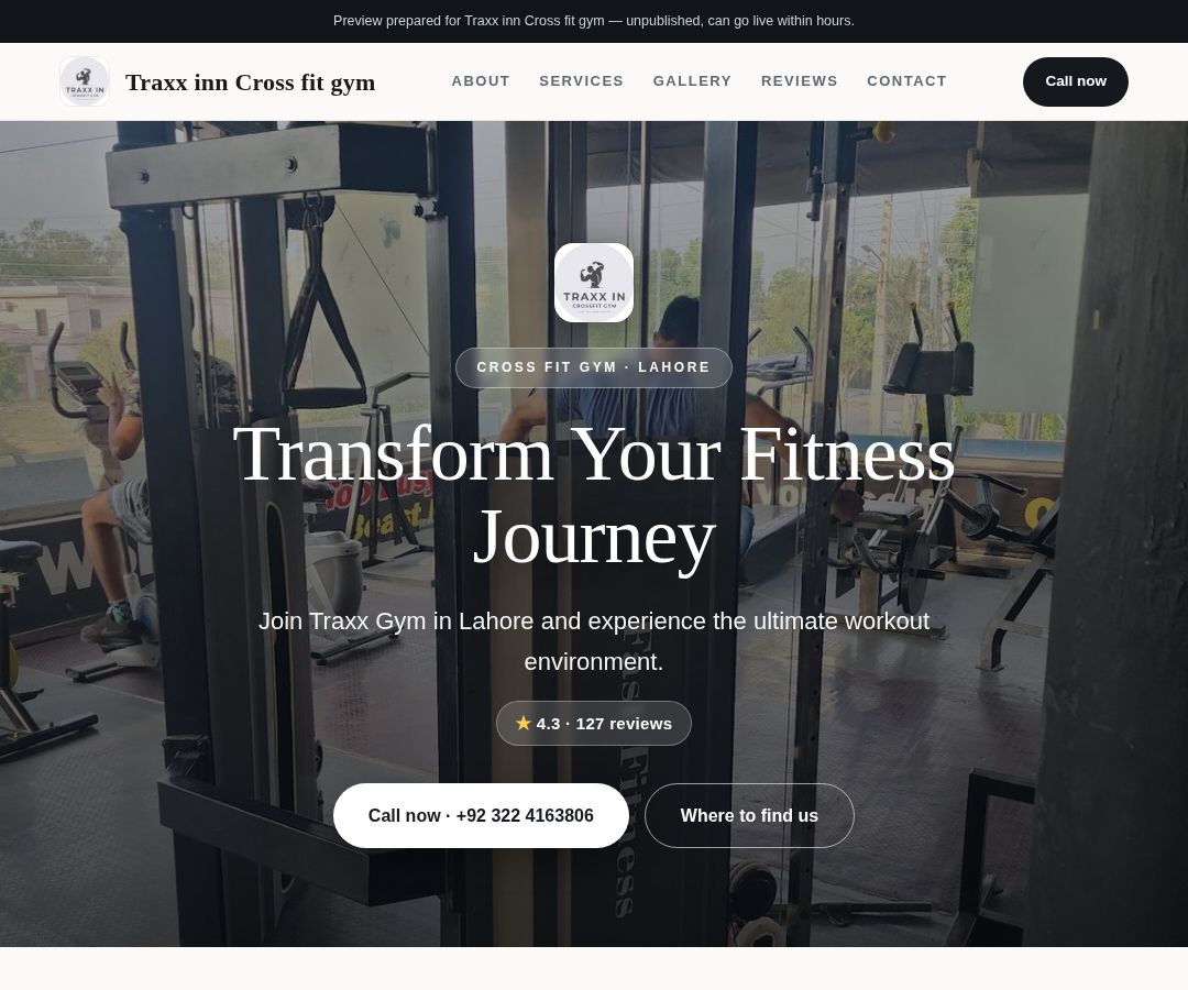 Traxx inn Cross fit gym