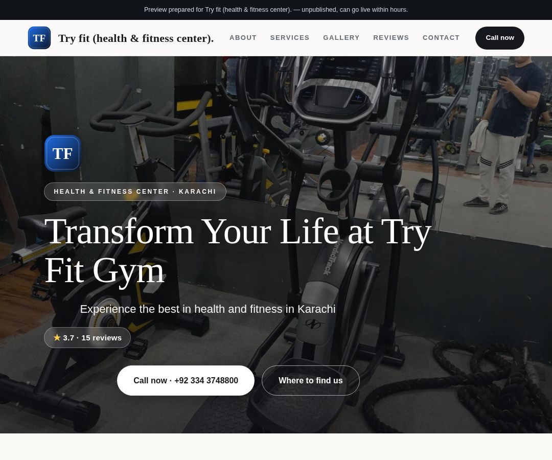 Try fit (health & fitness center).