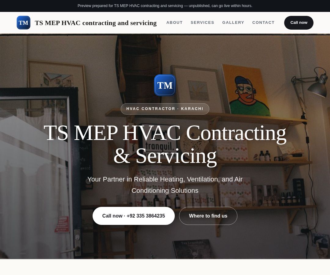 TS MEP HVAC contracting and servicing