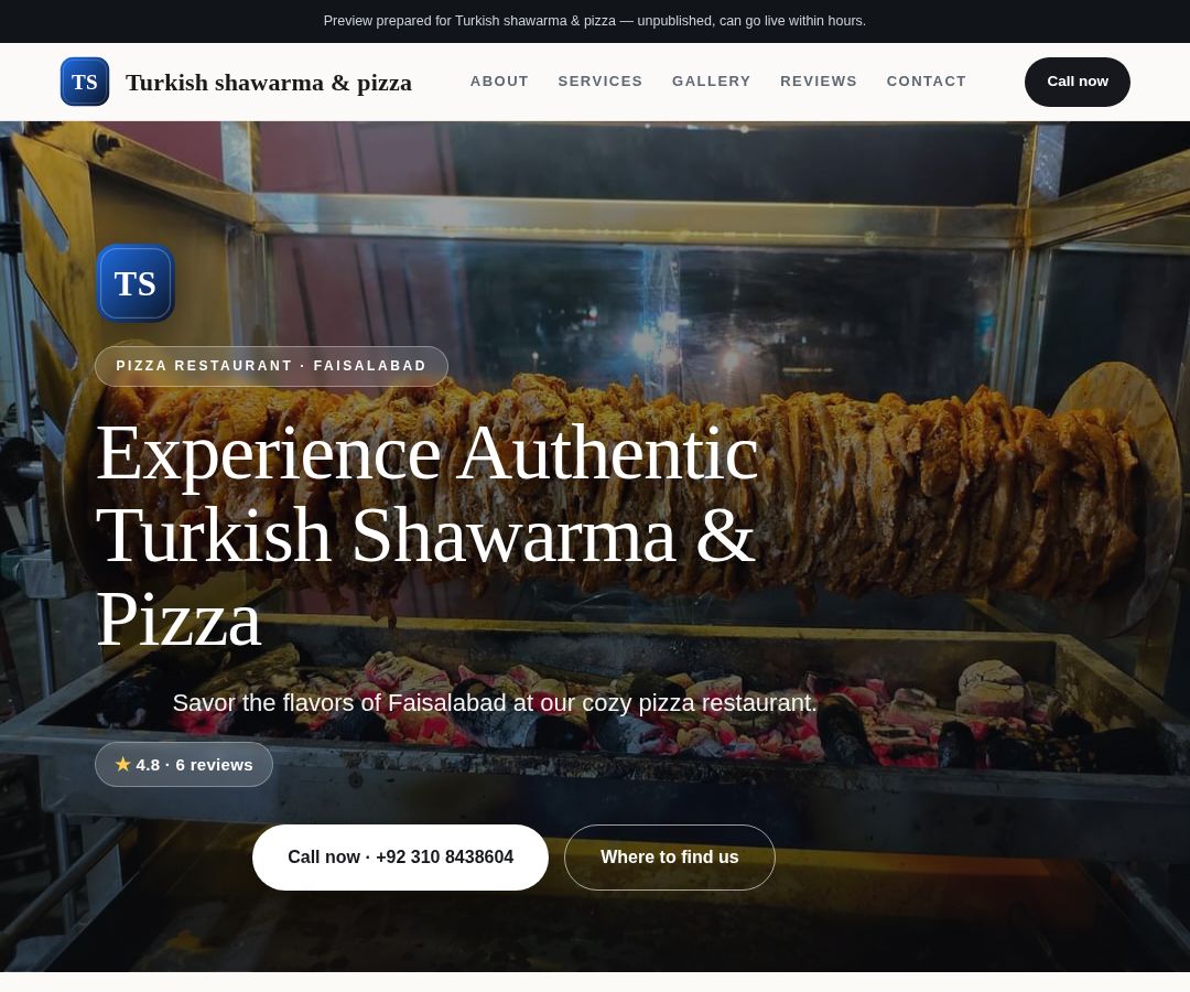 Turkish shawarma & pizza