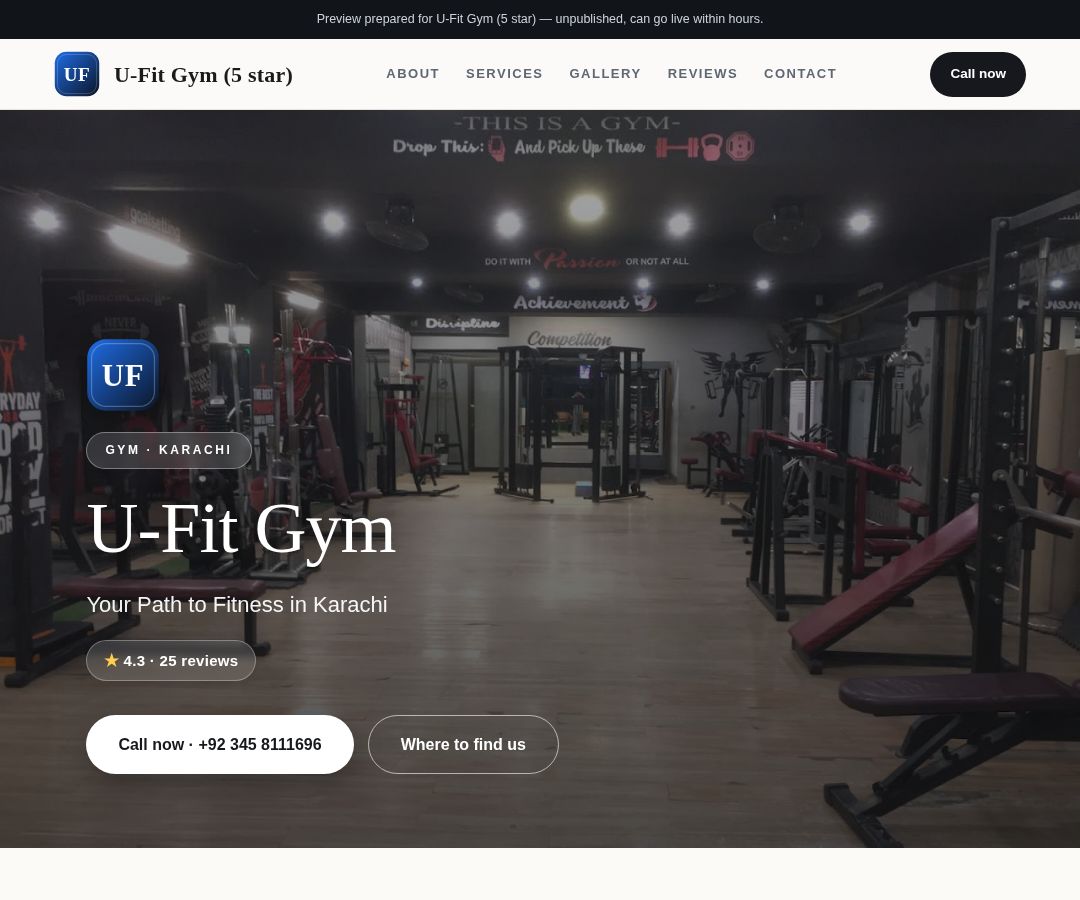 U-Fit Gym (5 star)