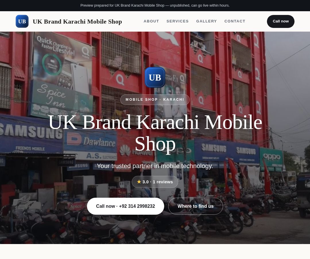 UK Brand Karachi Mobile Shop
