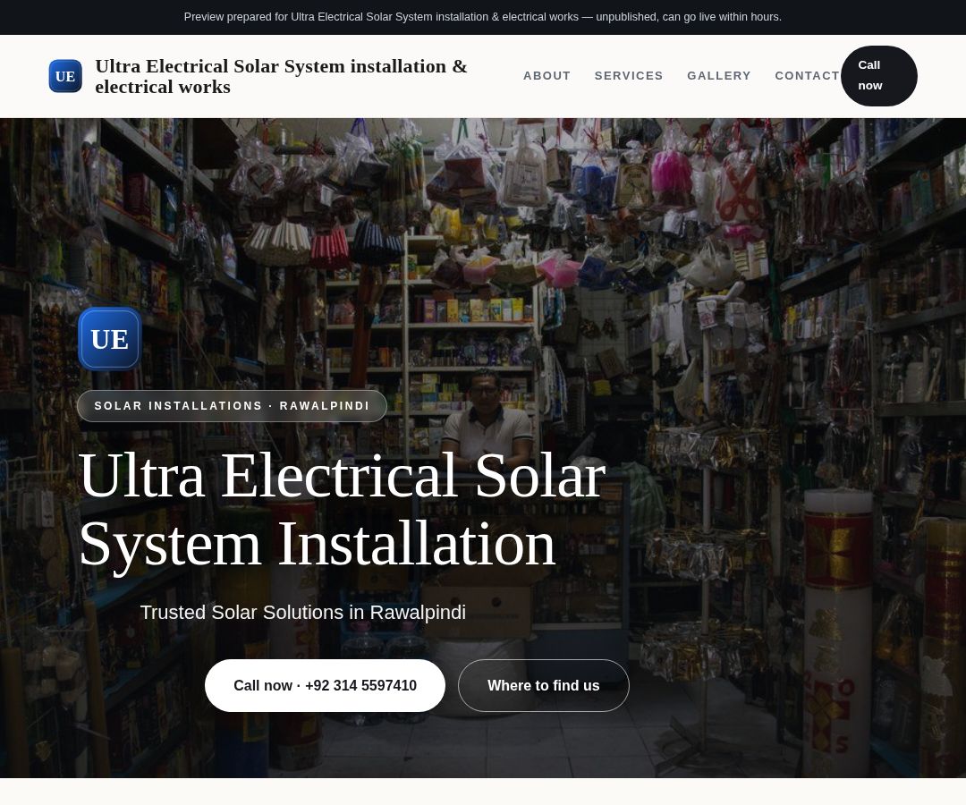 Ultra Electrical Solar System installation & electrical works