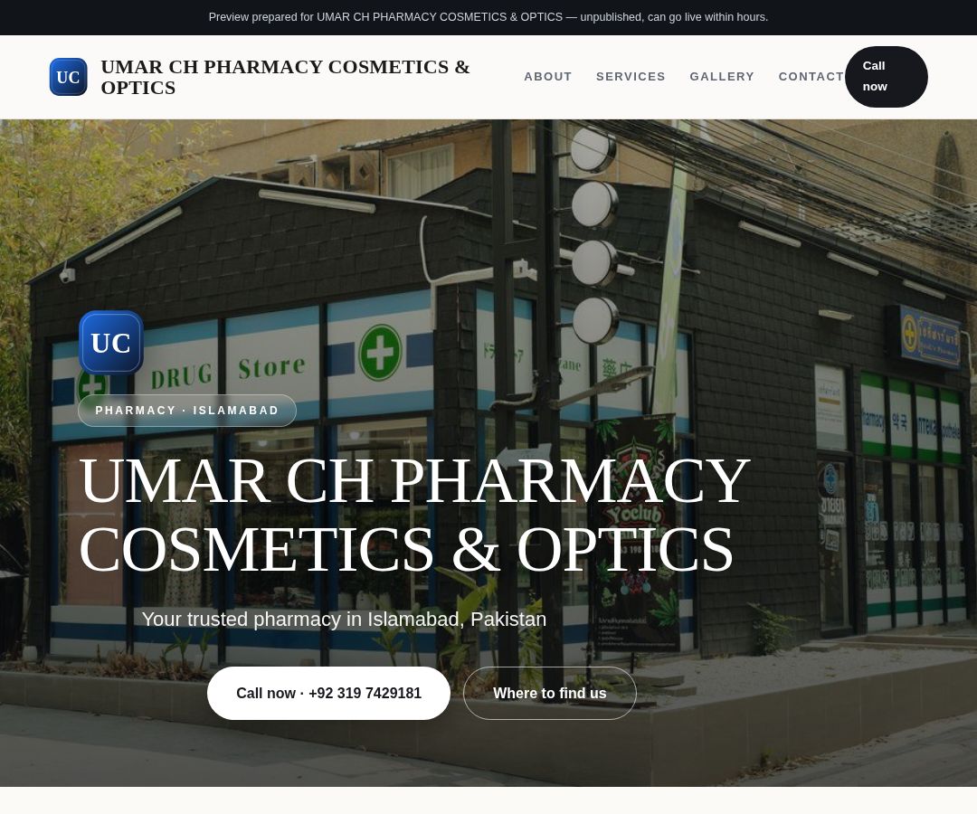 UMAR CH PHARMACY COSMETICS & OPTICS