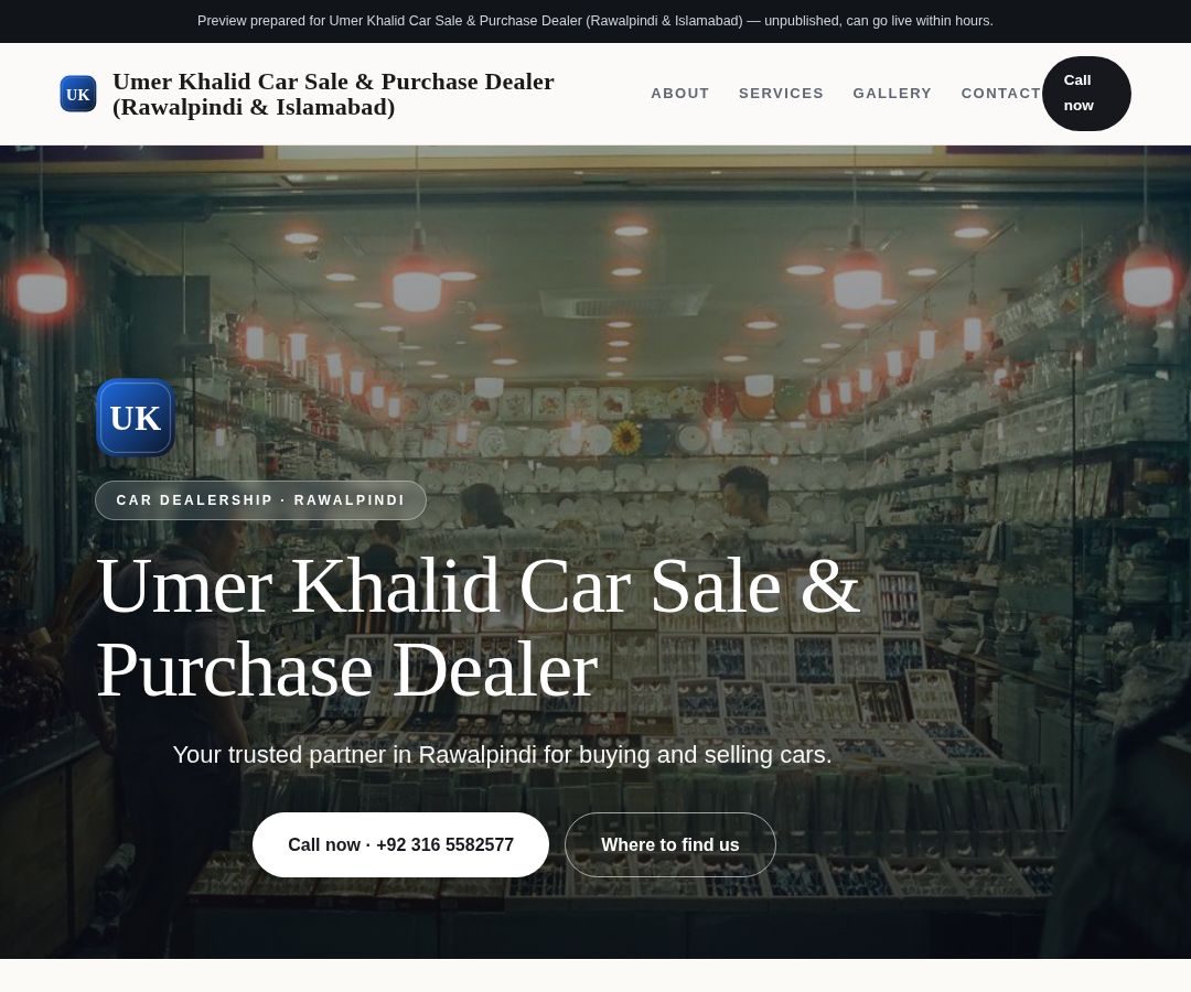 Umer Khalid Car Sale & Purchase Dealer (Rawalpindi & Islamabad)