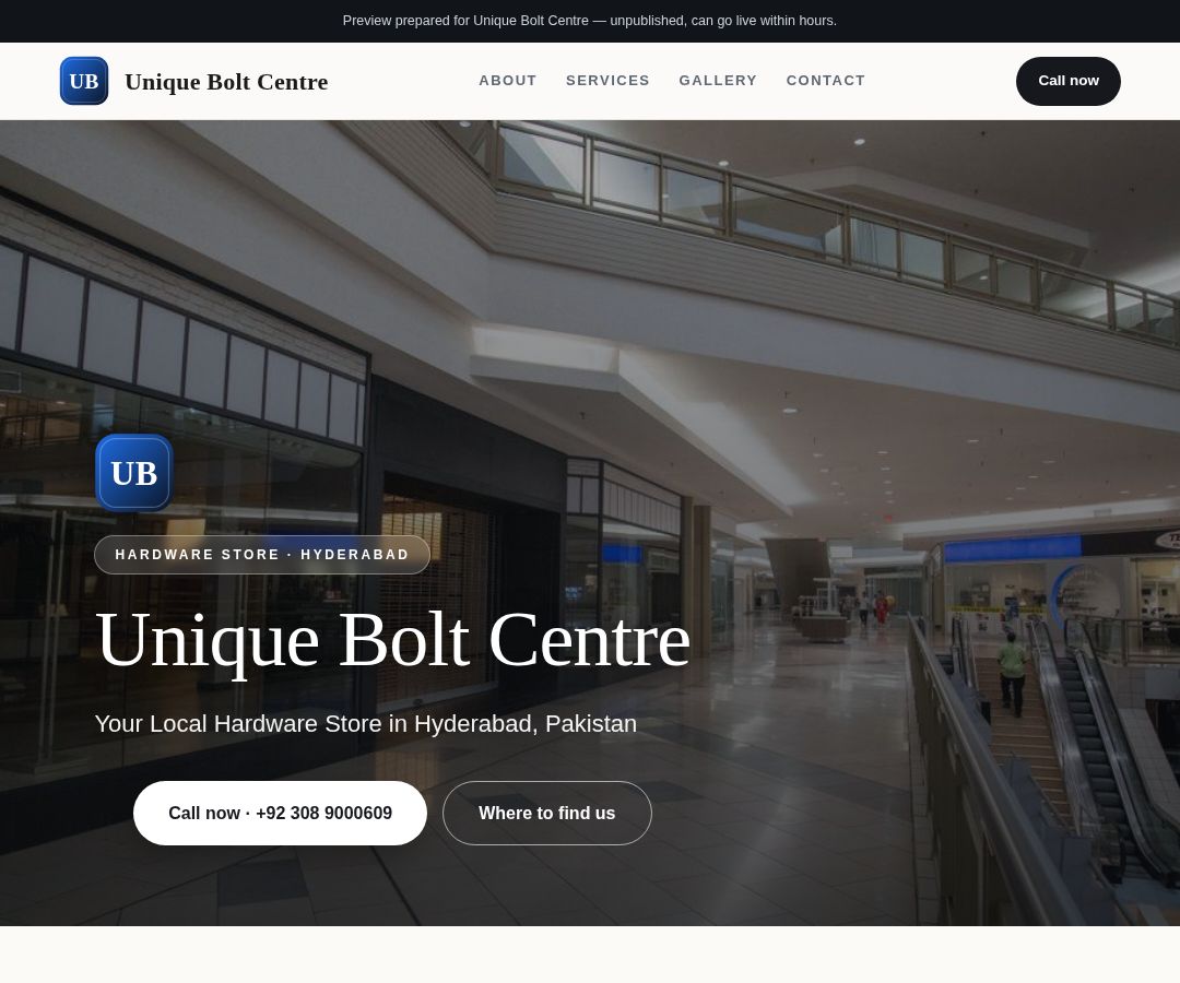 Unique Bolt Centre