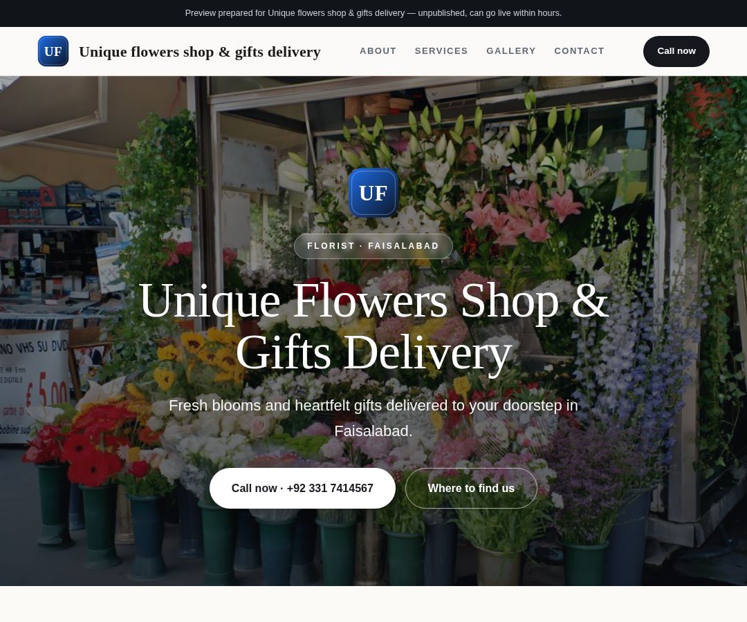 Unique flowers shop & gifts delivery