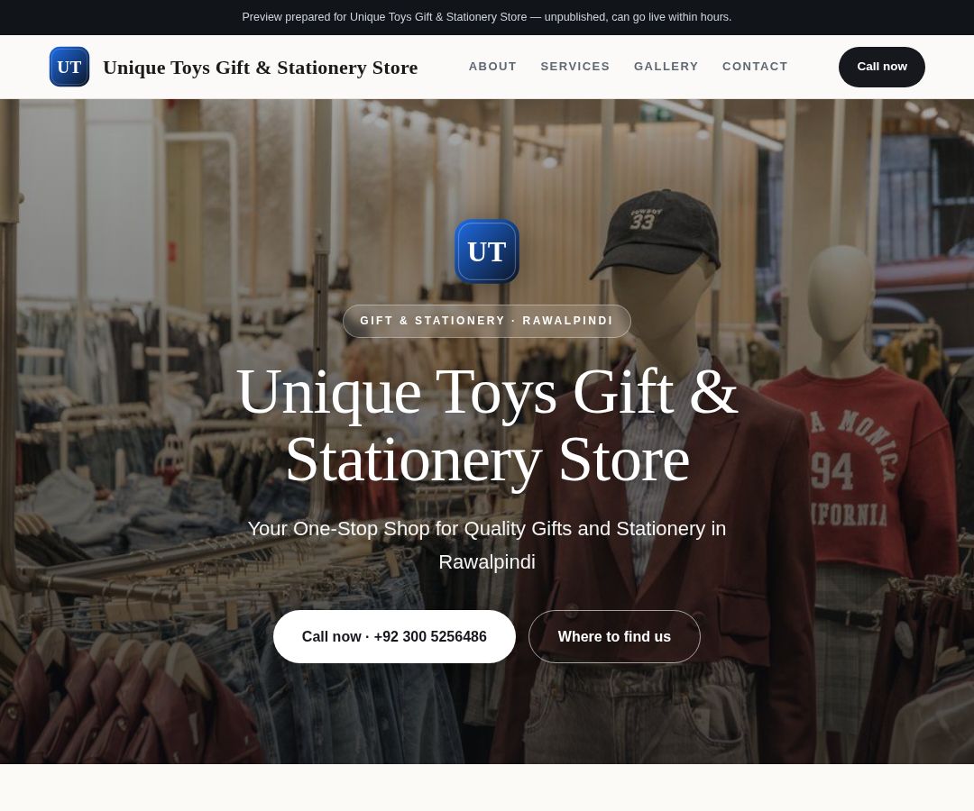 Unique Toys Gift & Stationery Store