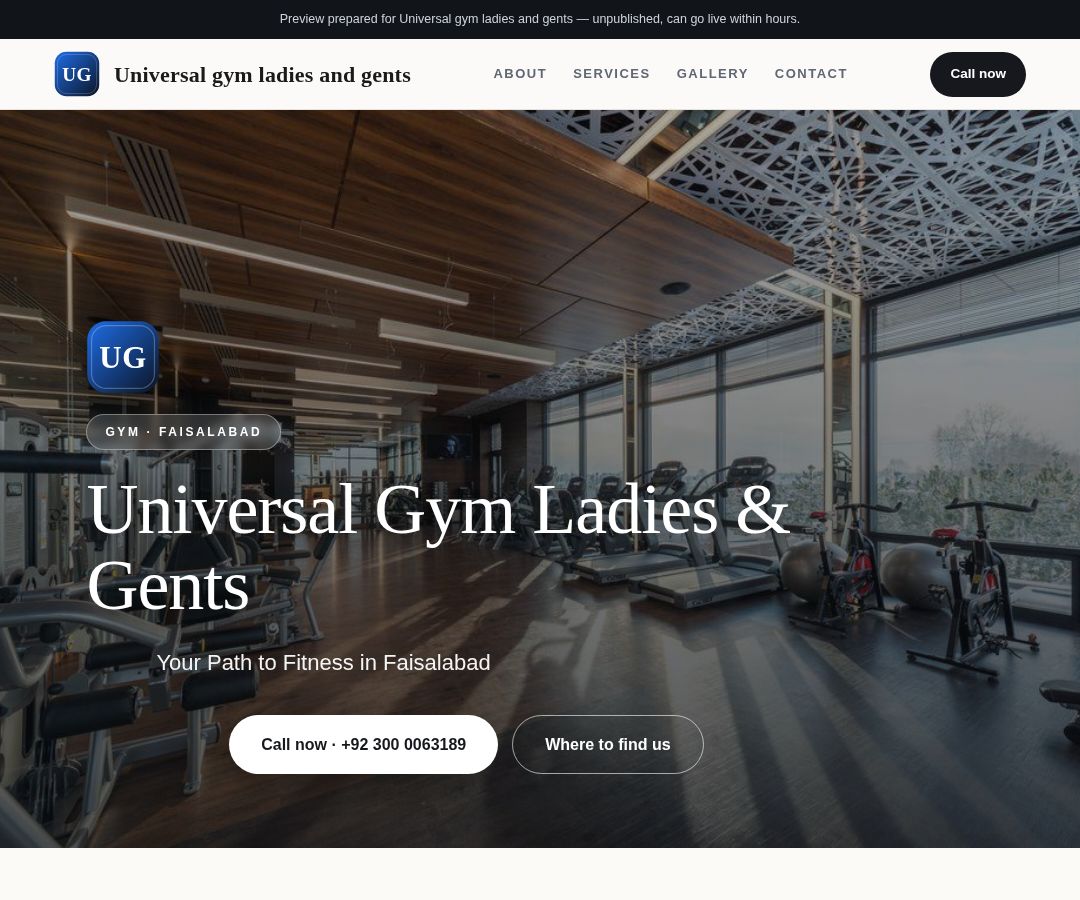 Universal gym ladies and gents