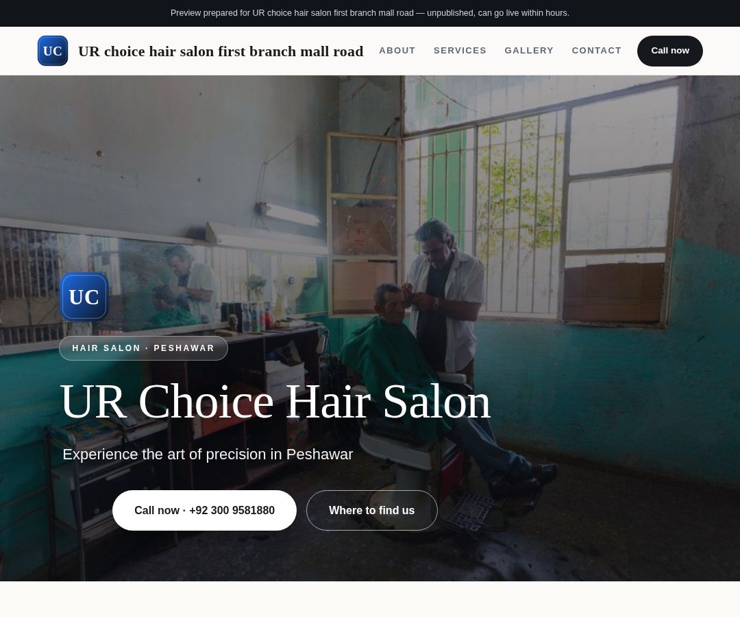 UR choice hair salon first branch mall road