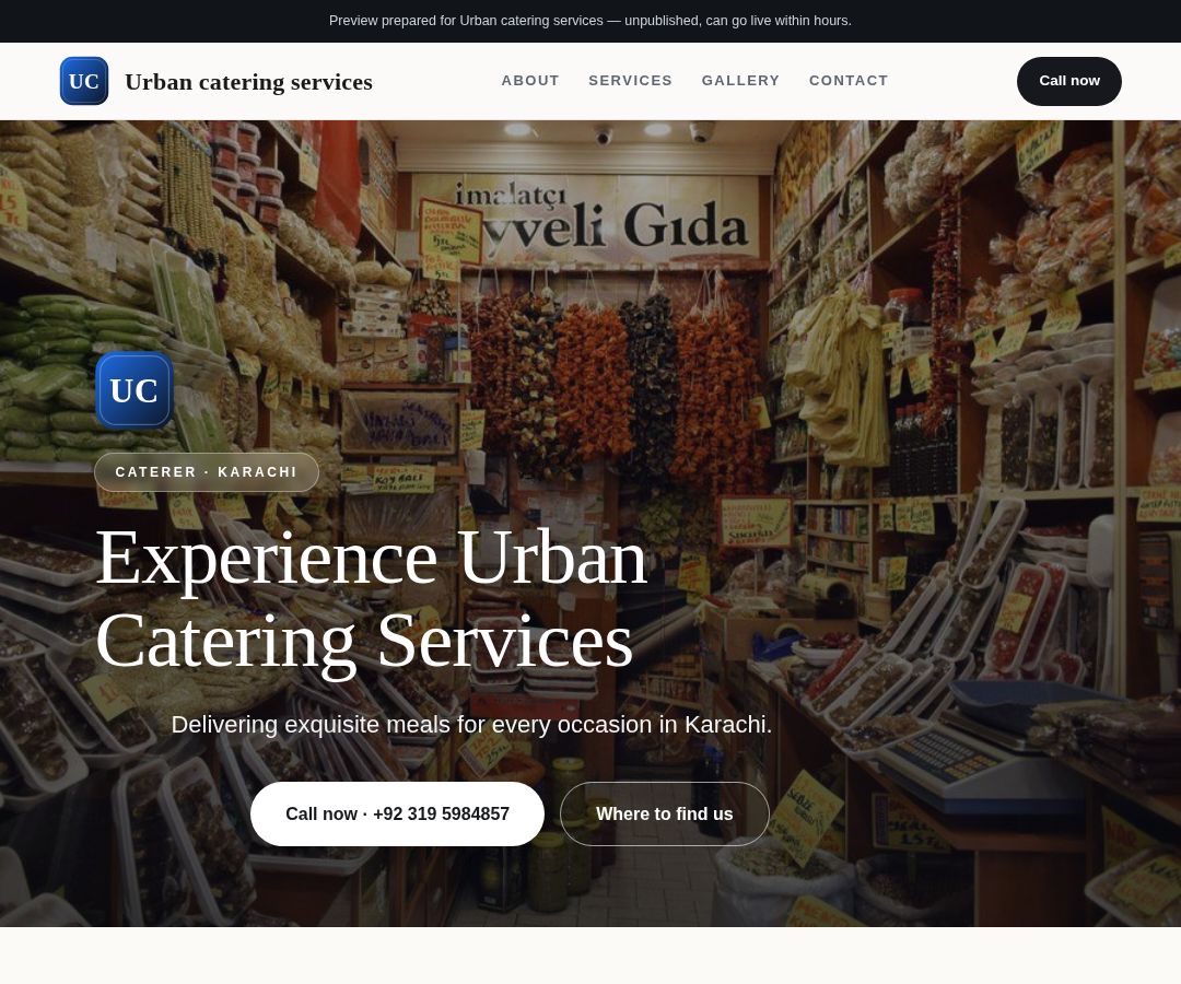Urban catering services