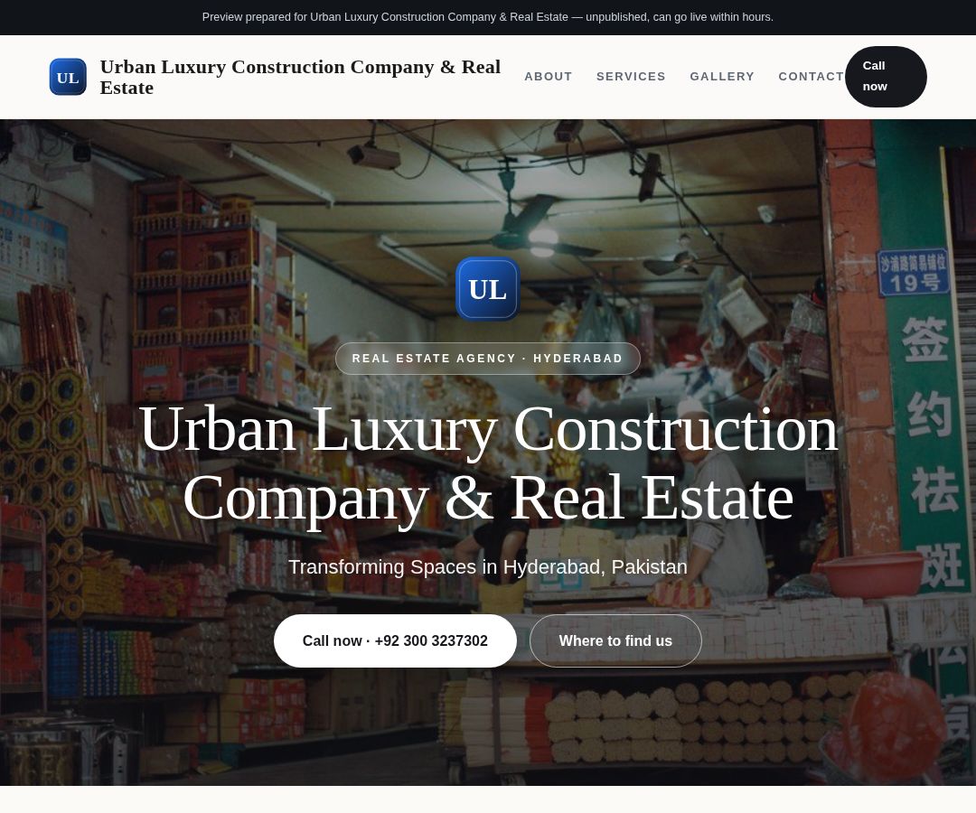 Urban Luxury Construction Company & Real Estate
