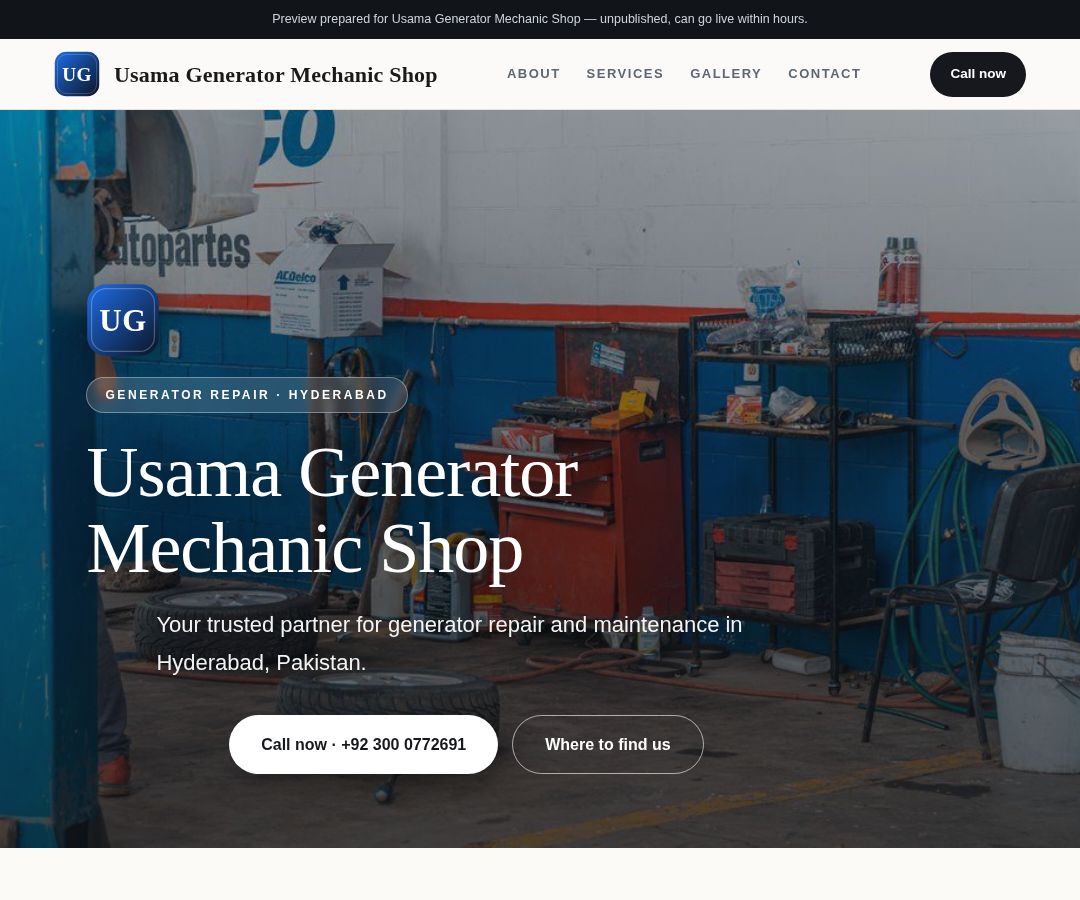 Usama Generator Mechanic Shop