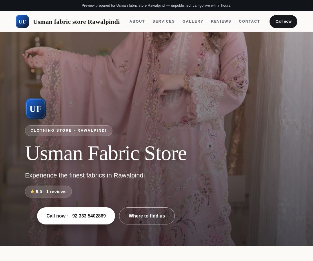 Usman fabric store Rawalpindi