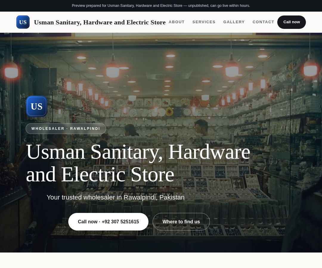 Usman Sanitary, Hardware and Electric Store