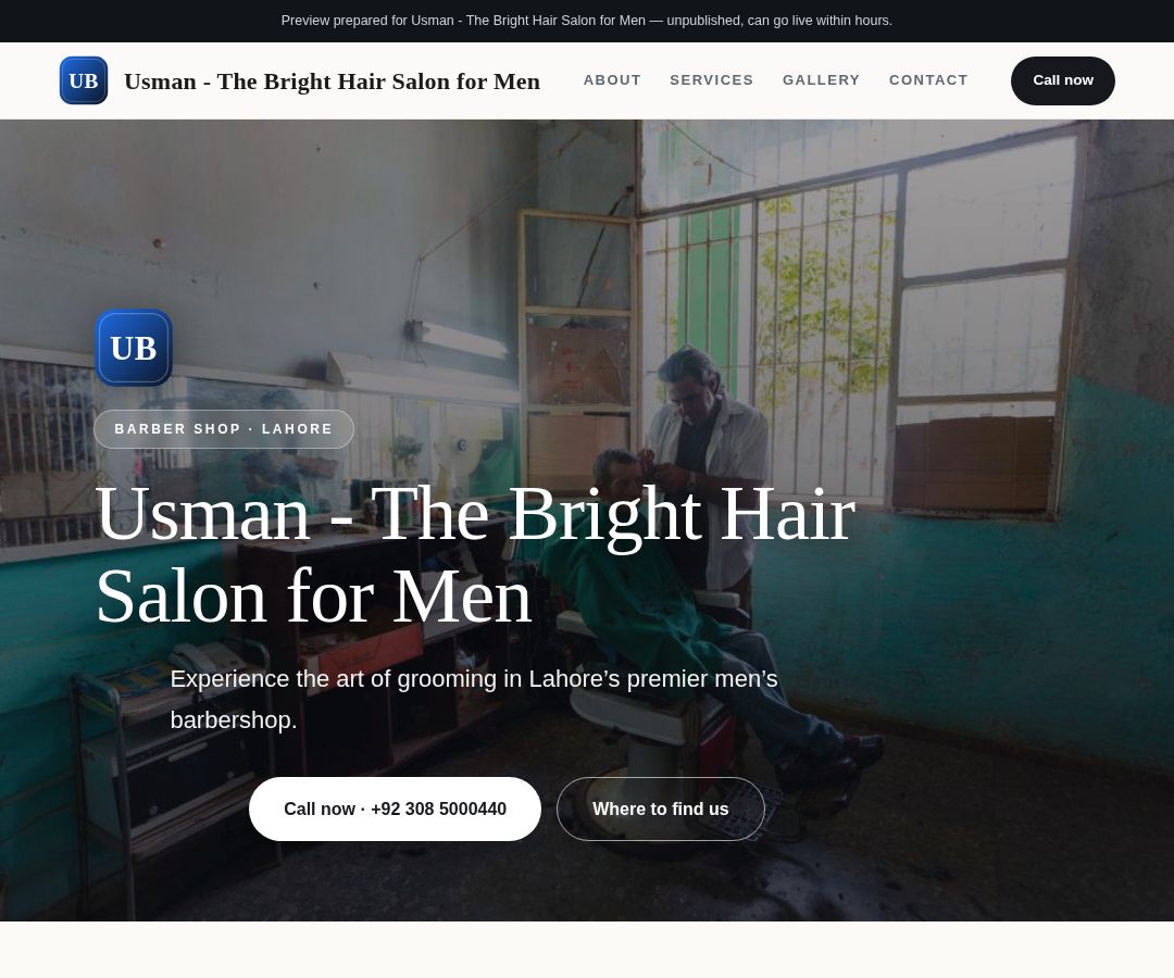 Usman - The Bright Hair Salon for Men