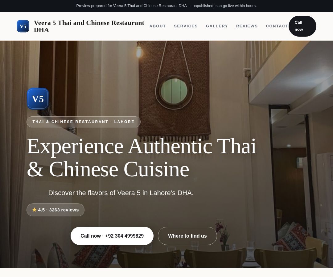 Veera 5 Thai and Chinese Restaurant DHA