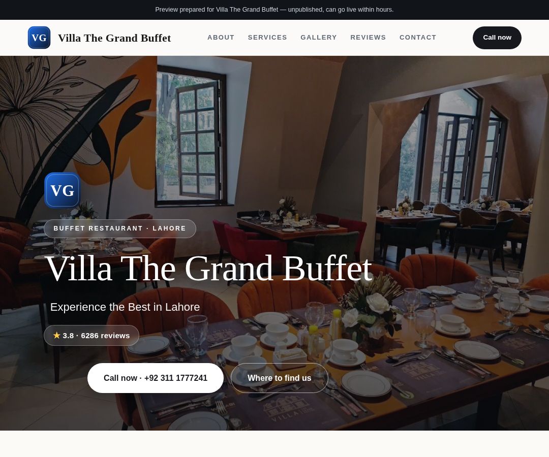 Villa The Grand Buffet