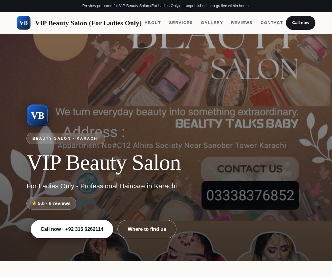 VIP Beauty Salon (For Ladies Only)
