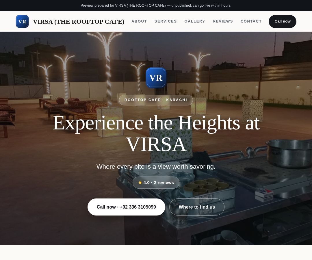 VIRSA (THE ROOFTOP CAFE)