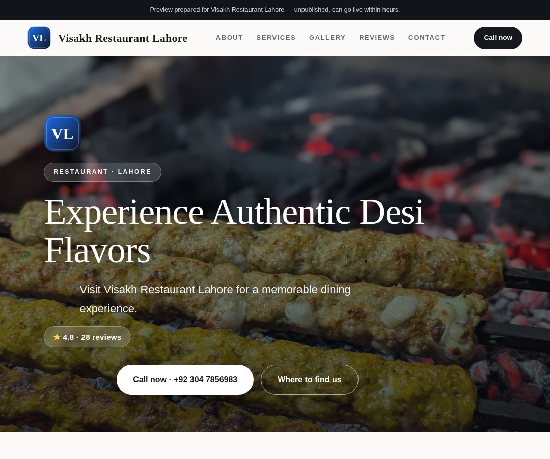 Visakh Restaurant Lahore