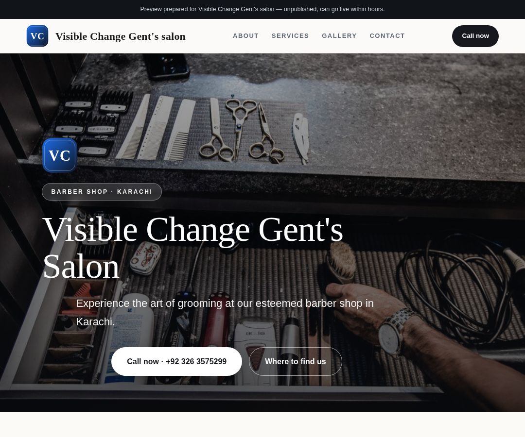 Visible Change Gent's salon