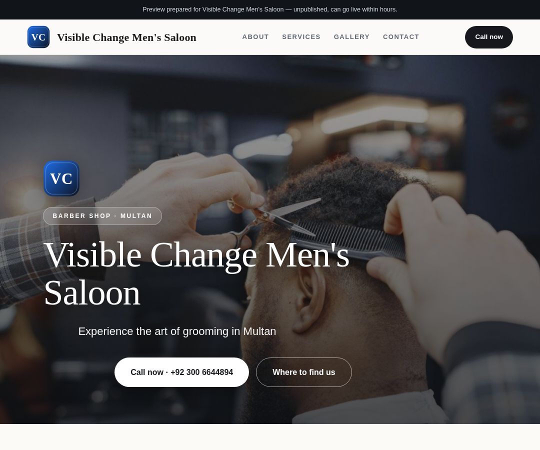 Visible Change Men's Saloon
