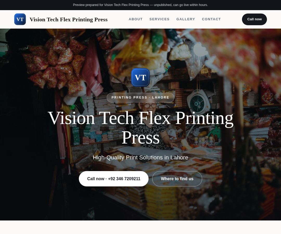 Vision Tech Flex Printing Press