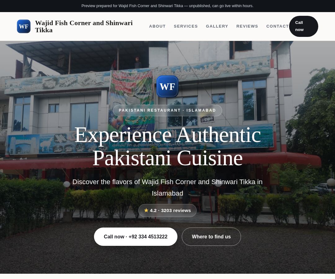 Wajid Fish Corner and Shinwari Tikka