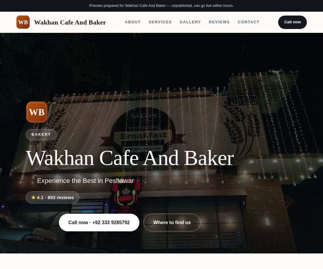Wakhan Cafe And Baker