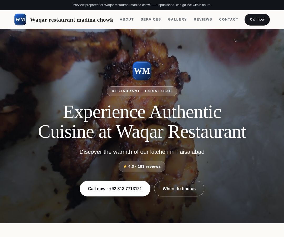 Waqar restaurant madina chowk